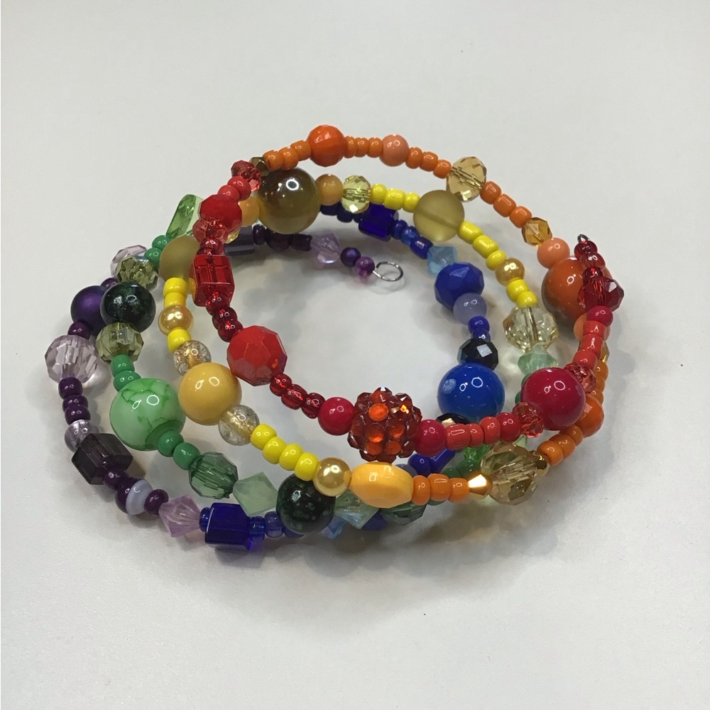 Pride Rainbow Bracelet Memory Wire Plus Size HANDMADE OOAK NEW LGBTQIA